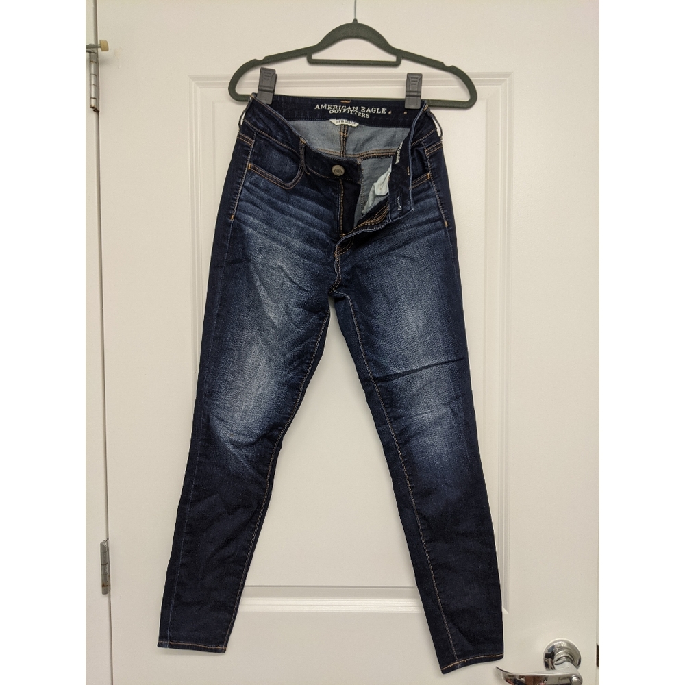American Eagle Outfitters Hi-Rise Jegging Size 4 Short Dark Blue